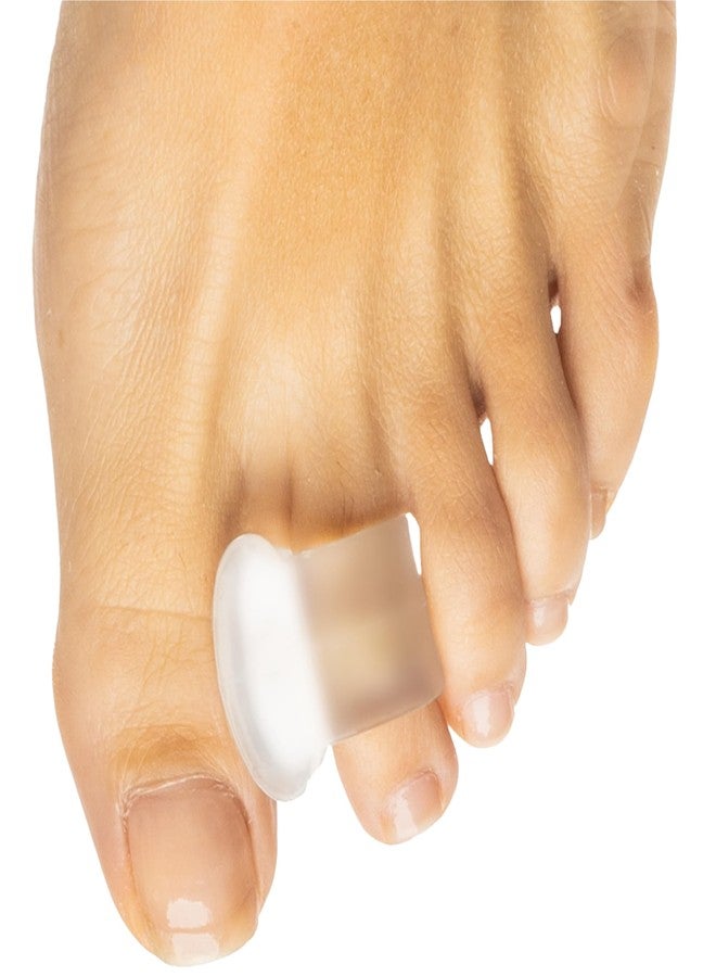 ZenToes Firm Gel Toe Separators for Overlapping Toes, Bunions, Big Toe Alignment, Corrector and Spacer, Strong Support - 4 Pack (Firm Frosted Clear) - Image 1